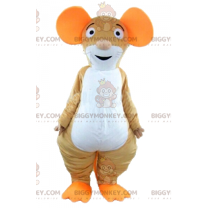 Costume mascotte BIGGYMONKEY™ topo marrone arancione e bianco -