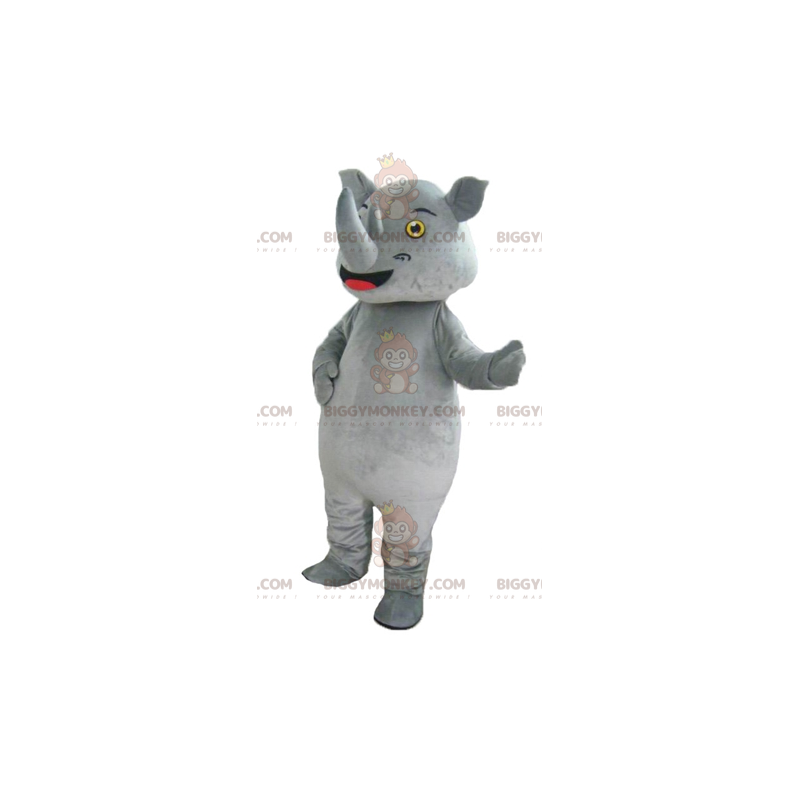 Traje de mascote rinoceronte cinza gigante impressionante Traje de mascote rinoceronte cinza gigante impressionante