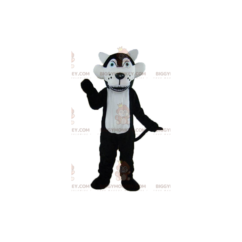 BIGGYMONKEY™ Disfraz de mascota de lobo blanco y negro de ojos BIGGYMONKEY™ Disfraz de mascota de lobo blanco y negro de ojos