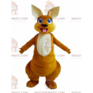 Orange and White Kangaroo Blue Eyes BIGGYMONKEY™ Mascot Costume