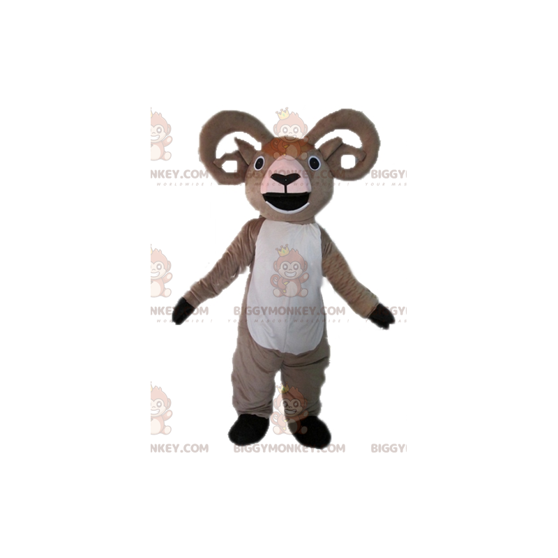 Kostium maskotka olbrzymia szaro-biała koza barana BIGGYMONKEY™ Kostium maskotka olbrzymia szaro-biała koza barana BIGGYMONKEY™