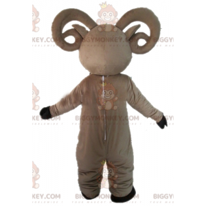 BIGGYMONKEY™ Gigantisch grijs en wit geit-mascottekostuum -