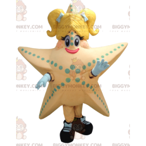 Kostým maskota z lososa a žluté obří hvězdice BIGGYMONKEY™ –