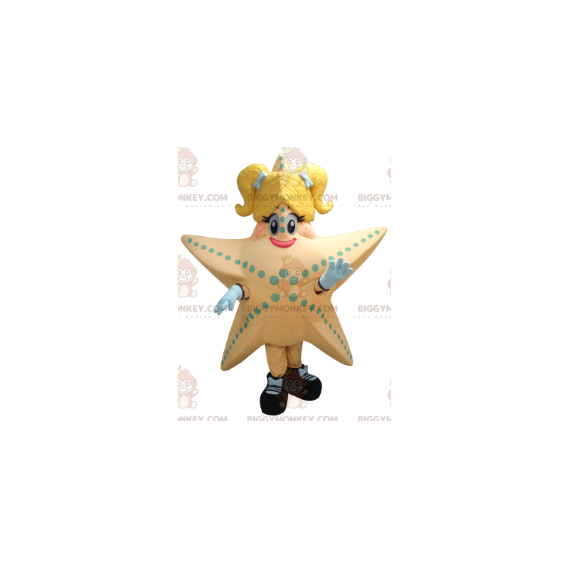 Salmon and Yellow Giant Starfish BIGGYMONKEY™ Mascot Costume -