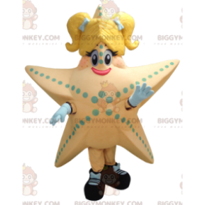 Salmon and Yellow Giant Starfish BIGGYMONKEY™ Mascot Costume -