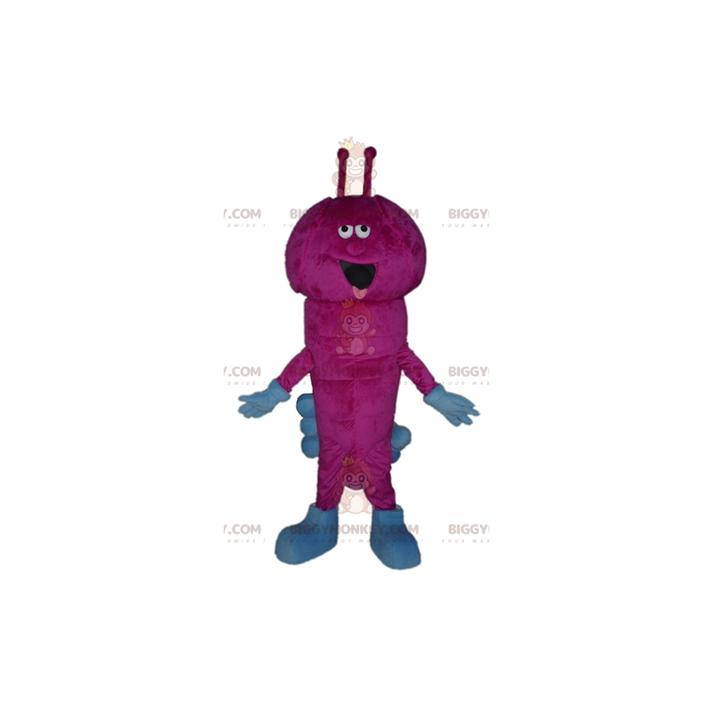 Mycket rolig rosa och blå Caterpillar BIGGYMONKEY™ maskotdräkt Mycket rolig rosa och blå Caterpillar BIGGYMONKEY™ maskotdräkt