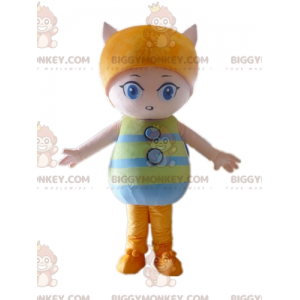 Roze en oranje kat BIGGYMONKEY™ mascottekostuum -