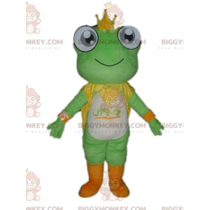Grün-weiß-orange Frosch BIGGYMONKEY™ Maskottchen-Kostüm -