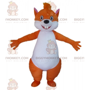 Orange and White Fat Squirrel BIGGYMONKEY™ Mascot Costume -
