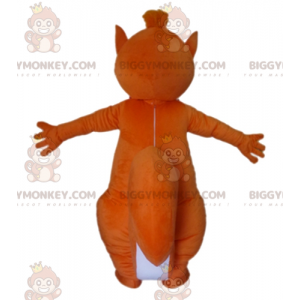Oranje en witte dikke eekhoorn BIGGYMONKEY™ mascottekostuum -