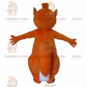 Disfraz de mascota de ardilla gorda naranja y blanca