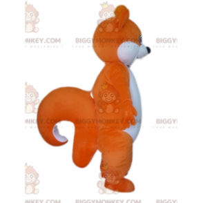 Disfraz de mascota de ardilla gorda naranja y blanca