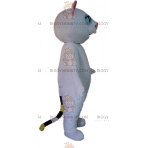 BIGGYMONKEY™ Maskottchen-Kostüm für seltsame Katzen in Weiß und Rosa - Katzenmaskottchen - BIGGYMONKEY_02969 - BiggyMonkey.com