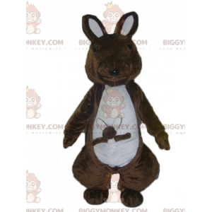 Brown and White Kangaroo with Baby BIGGYMONKEY™ Mascot Costume