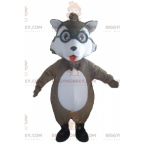 BIGGYMONKEY™ Maskottchenkostüm Grauer und weißer Wolf mit