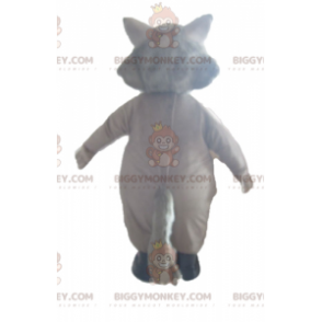 BIGGYMONKEY™ baculatý a roztomilý kostým maskota šedého a růžového vlka - Vlk maskoti - BIGGYMONKEY_02974 - BiggyMonkey.com