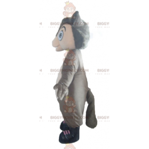BIGGYMONKEY™ Traje de mascote roliço e fofo de lobo cinza e