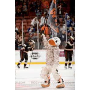 White and Orange Duck BIGGYMONKEY™ Mascot Costume -