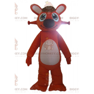 Traje de mascote BIGGYMONKEY™ de coelho laranja e branco muito