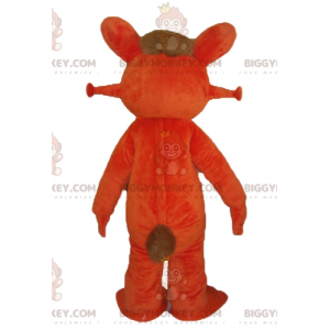 Traje de mascote BIGGYMONKEY™ de coelho laranja e branco muito