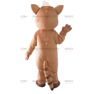 Costume mascotte BIGGYMONKEY™ procione tricolore marrone nero e
