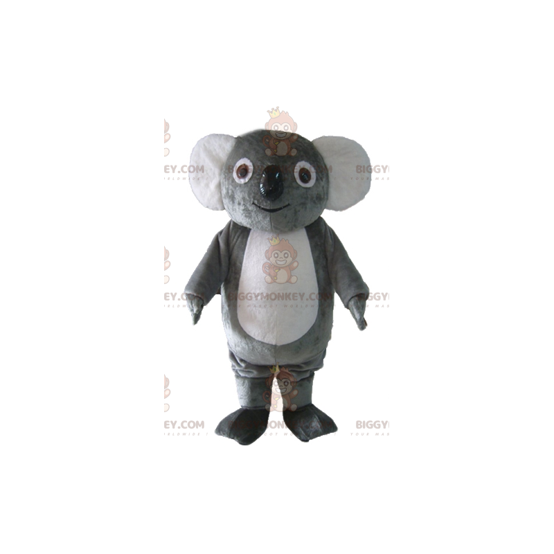 Blødt sjovt fyldigt grå og hvid koalamaskotkostume BIGGYMONKEY™ Blødt sjovt fyldigt grå og hvid koalamaskotkostume BIGGYMONKEY™