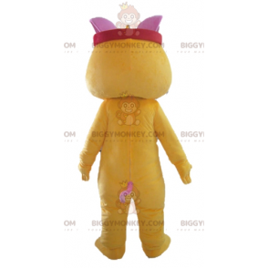 Grappige kleurrijke witte en roze gele kat BIGGYMONKEY™
