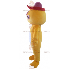 Grappige kleurrijke witte en roze gele kat BIGGYMONKEY™