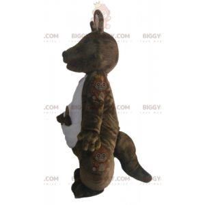 Brown and White Kangaroo with Baby BIGGYMONKEY™ Mascot Costume