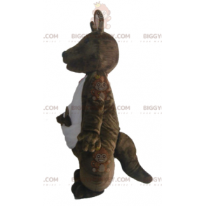 Brown and White Kangaroo with Baby BIGGYMONKEY™ Mascot Costume