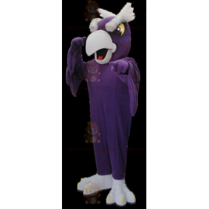 Lila und grauer Geiervogel BIGGYMONKEY™ Maskottchen-Kostüm