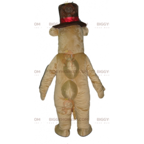 Brown Camel Hippo BIGGYMONKEY™ Mascot Costume With Big Hat -