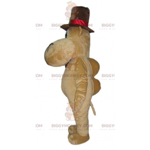 Brown Camel Hippo BIGGYMONKEY™ Mascot Costume With Big Hat -