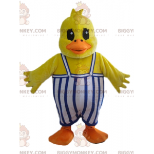 BIGGYMONKEY™ Yellow Duck Chick Mascot Costume With Overalls -