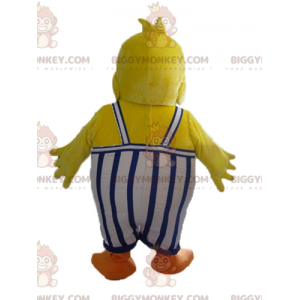 BIGGYMONKEY™ Gul anka Kyckling maskotdräkt med overall