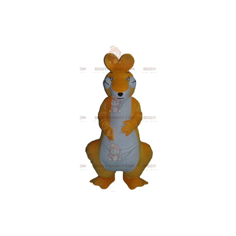 Fato de mascote BIGGYMONKEY™ de canguru gigante laranja e Fato de mascote BIGGYMONKEY™ de canguru gigante laranja e