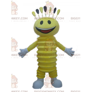 Zeer lachende gele man BIGGYMONKEY™ mascottekostuum -