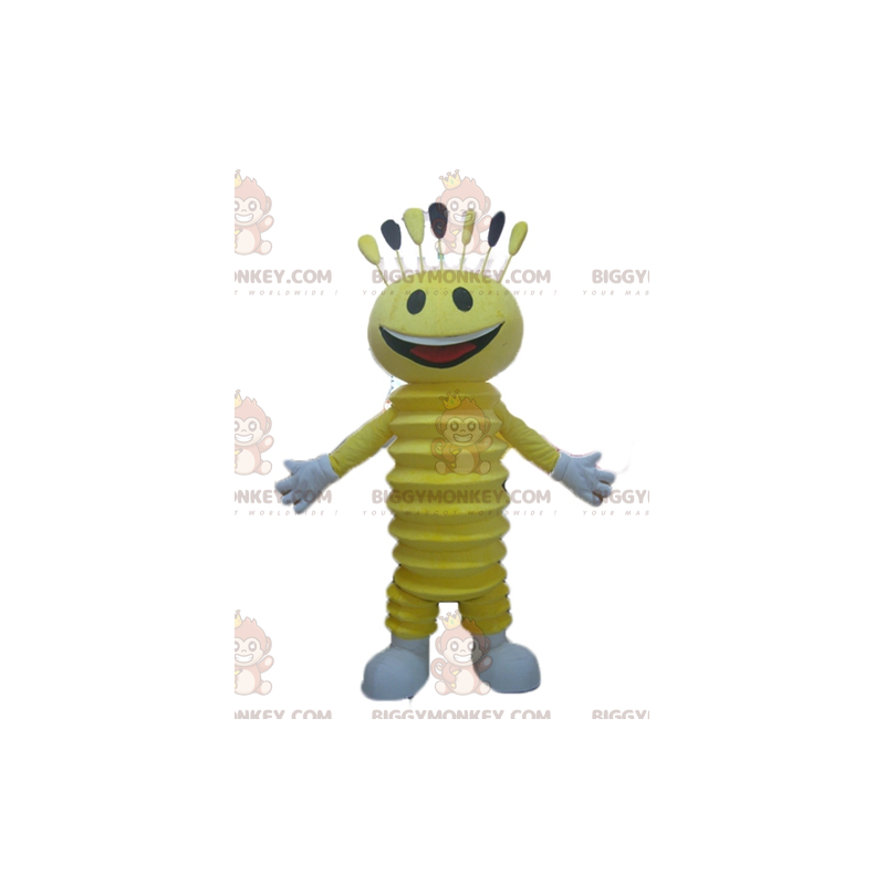Traje de mascote BIGGYMONKEY™ Homem Amarelo Muito Sorridente – Traje de mascote BIGGYMONKEY™ Homem Amarelo Muito Sorridente –