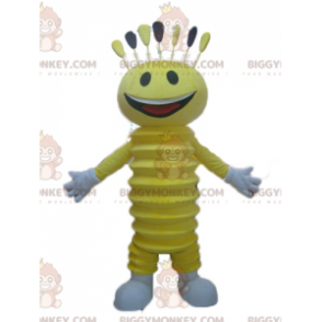 Sehr lächelnder gelber Mann BIGGYMONKEY™ Maskottchen-Kostüm -