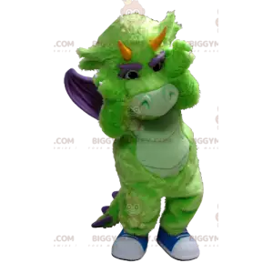 Green and Purple Dragon BIGGYMONKEY™ Mascot Costume –