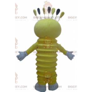 Sehr lächelnder gelber Mann BIGGYMONKEY™ Maskottchen-Kostüm -