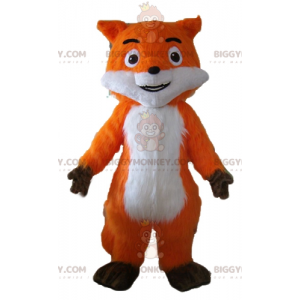 Belle Costume de mascotte BIGGYMONKEY™ de renard orange blanc