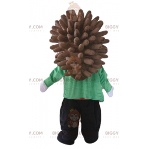 BIGGYMONKEY™ maskottiasu beigen ja ruskean siilin värissä