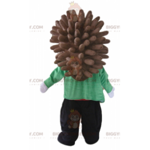 BIGGYMONKEY™ Maskottchenkostüm aus beigem und braunem Igel in