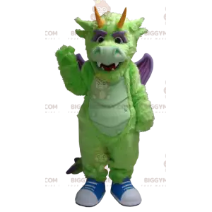 Green and Purple Dragon BIGGYMONKEY™ Mascot Costume –