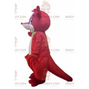 Traje de mascote BIGGYMONKEY™ Canguru vermelho e branco com