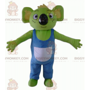 BIGGYMONKEY™ maskotkostume af grøn koala med blå og hvide