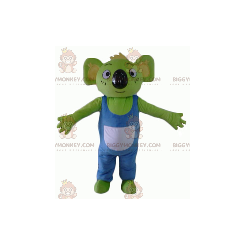 BIGGYMONKEY™ mascot costume of green koala with blue and white