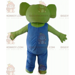 BIGGYMONKEY™ maskotdräkt av grön koala med blå och vita