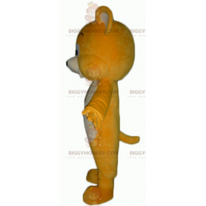Meget blød og sød gul og hvid bamse BIGGYMONKEY™ maskot kostume